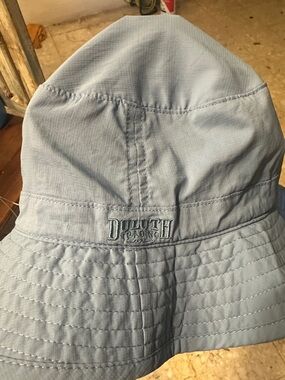 Duluth Trading Co Dusty Blue Nylon Bucket Hat with Logo Tag